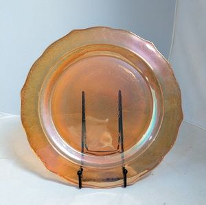 Federal Glass Normandie Plate Marigold Iridescent Depression glass plate platter